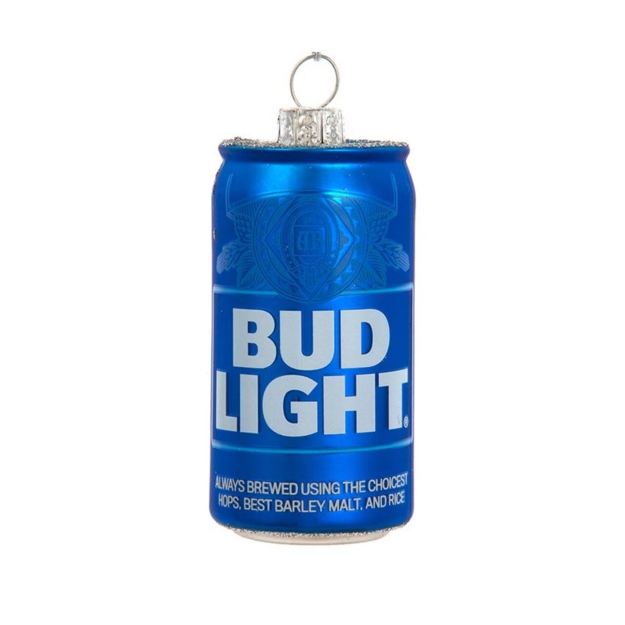 KSA Set of 6 Budweiser Bud Light Can Glass Christmas Ornaments 3.25"